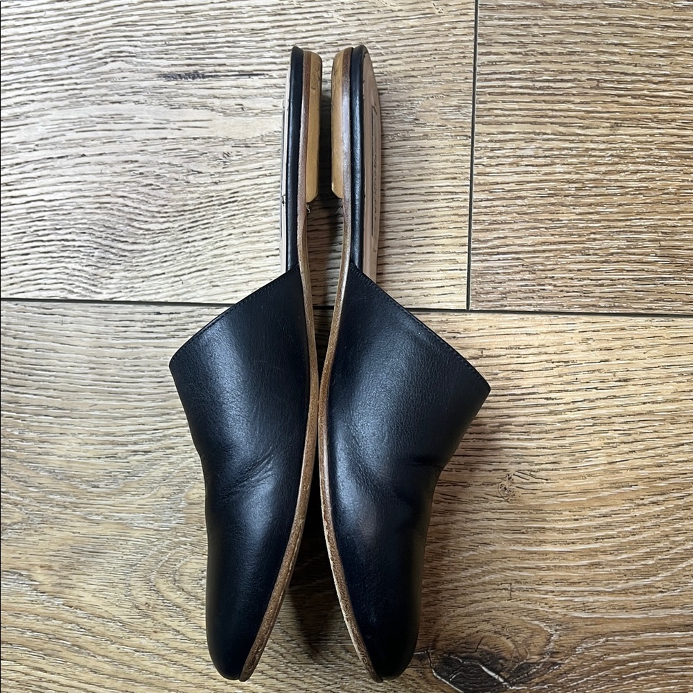 Emerson Fry Black Leather Slides Size 6 - Picture 3 of 10